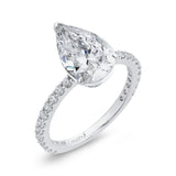 Pear Cut Diamond Engagement Ring in 18K White Gold (Semi-Mount)