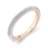 Diamond Half-Eternity Wedding Band in 14K Two Tone Gold