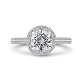 Diamond Double Halo Engagement Ring in 14K Two Tone Gold (Semi-Mount)