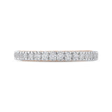 Euro Shank Round Diamond Half-Eternity Wedding Band in 14K Two Tone Gold
