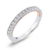 Euro Shank Round Diamond Half-Eternity Wedding Band in 14K Two Tone Gold