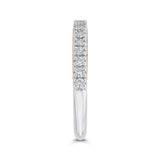 Euro Shank Round Diamond Half-Eternity Wedding Band in 14K Two Tone Gold