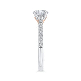 Round Diamond Engagement Ring in 14K Two Tone Gold (Semi-Mount)