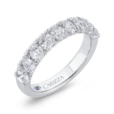 Oval Cut Diamond Half-Eternity Wedding Band in 14K White Gold