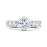 Oval Cut Diamond Engagement Ring in 14K White Gold (Semi-Mount)