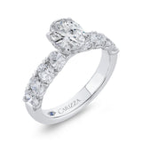 Oval Cut Diamond Engagement Ring in 14K White Gold (Semi-Mount)