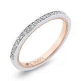 Round Diamond Half-Eternity Wedding Band in 14K Two Tone Gold