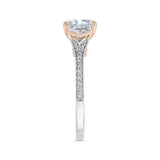 Emerald Cut Diamond Engagement Ring in 14K Two Tone Gold (Semi-Mount)