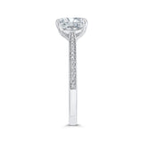 Emerald Cut Diamond Engagement Ring in 14K White Gold (Semi-Mount)