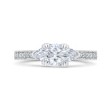 Marquise Cut Diamond Engagement Ring in 14K Two Tone Gold (Semi-Mount)