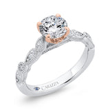 Round Diamond Engagement Ring in 14K Two Tone Gold (Semi-Mount)