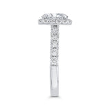 Oval Cut Diamond Halo Engagement Ring in 14K White Gold (Semi-Mount)