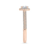 Euro Shank Oval Cut Diamond Halo Engagement Ring in 14K Rose Gold (Semi-Mount)