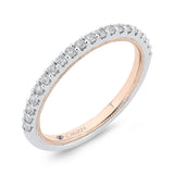 Round Diamond Half-Eternity Wedding Band in 14K Two Tone Gold