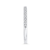 Round Diamond Half-Eternity Wedding Band in 14K Two Tone Gold