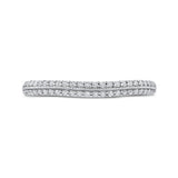 Round Diamond Half-Eternity Wedding Band in 14K Two Tone Gold