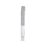 Round Diamond Half-Eternity Wedding Band in 14K Two Tone Gold