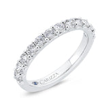Round Diamond Half-Eternity Wedding Band in 14K White Gold