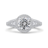 Diamond Halo Engagement Ring in 14K Two Tone Gold (Semi-Mount)