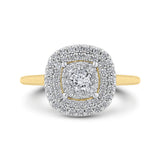 Round Diamond Engagement Ring in 14K Two Tone Gold