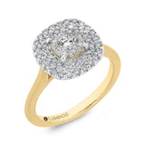 Round Diamond Engagement Ring in 14K Two Tone Gold