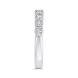 Round Half-Eternity Diamond Wedding Band in 14K White Gold