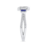 Diamond Engagement Ring with Sapphire in 14K White Gold