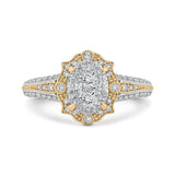 Diamond Engagement Ring in 14K Two Tone Gold