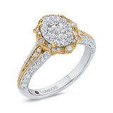 Diamond Engagement Ring in 14K Two Tone Gold