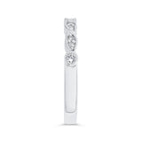 Round Diamond Wedding Band in 14K White Gold