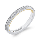 Round Diamond Wedding Band in 14K Two Tone Gold