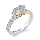 Round Diamond Engagement Ring in 14K Two Tone Gold