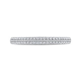 Round Diamond Half-Eternity Wedding Band in 14K Two Tone Gold