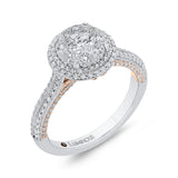 Round Diamond Halo Engagement Ring in 14K Two Tone Gold