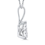 Round Diamond Fashion Pendant in 14K White Gold
