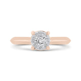 Round Diamond Engagement Ring in 14K Two Tone Gold