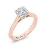 Round Diamond Engagement Ring in 14K Two Tone Gold