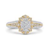 Round Diamond Engagement Ring in 14K Two Tone Gold