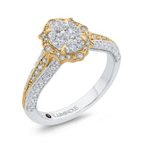 Round Diamond Engagement Ring in 14K Two Tone Gold