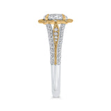 Round Diamond Engagement Ring in 14K Two Tone Gold