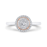 Diamond Halo Engagement Ring in 14K Two Tone Gold