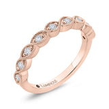 Round Diamond Half-Eternity Wedding Band in 14K Rose Gold