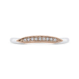 Round Diamond Wedding Band in 14K Two Tone Gold