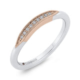 Round Diamond Wedding Band in 14K Two Tone Gold