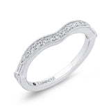 Round Diamond Half-Eternity Contour Wedding Band in 14K White Gold