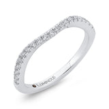 Round Diamond Half-Eternity Contour Wedding Band in 14K White Gold