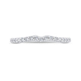 Round Diamond Half-Eternity Contour Wedding Band in 14K White Gold