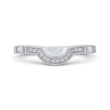 Round Diamond Half-Eternity Contour Wedding Band in 14K White Gold