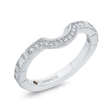 Round Diamond Half-Eternity Contour Wedding Band in 14K White Gold