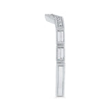Round Diamond Half-Eternity Contour Wedding Band in 14K White Gold